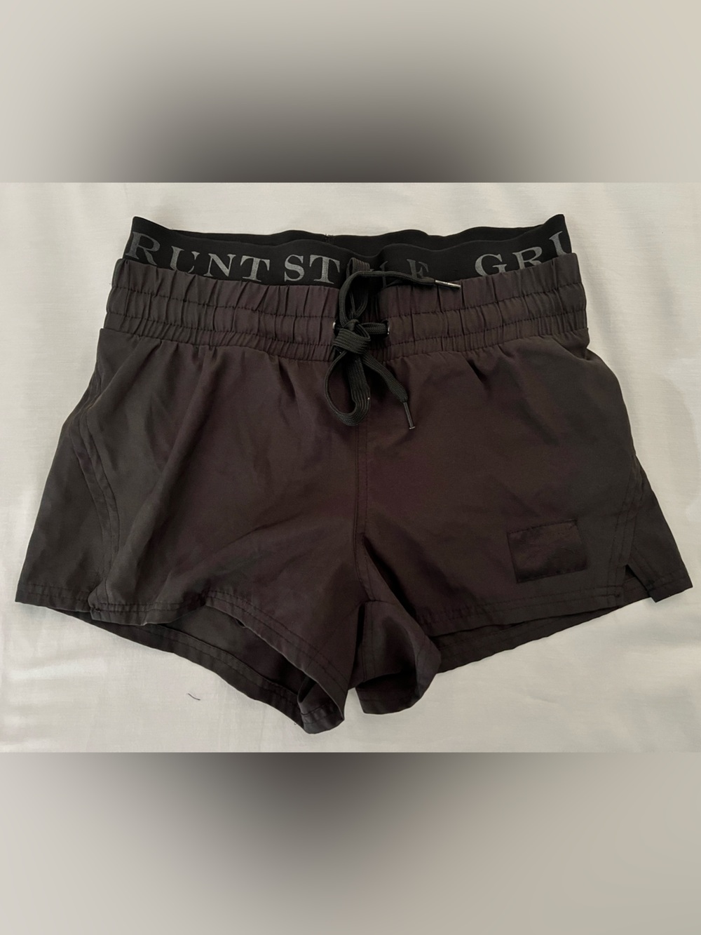 Grunt Style Women's Black Elastic-Waist Athletic Shorts
